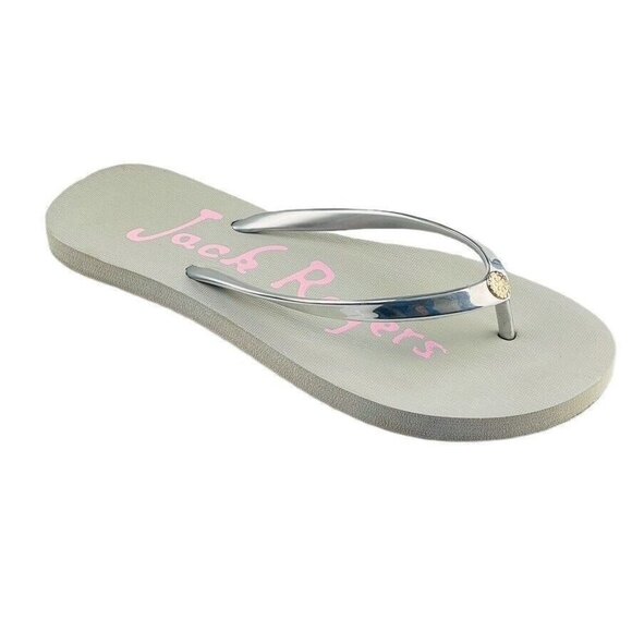 Jack Rogers Shoes - Jack Rogers Shoes Skype Thongs Sandals Silver/Gray Flip Flops Women's Size 7/8